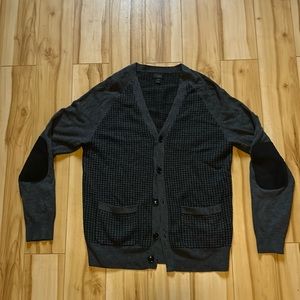 100% Merino Wool J Crew black and grey cardigan
